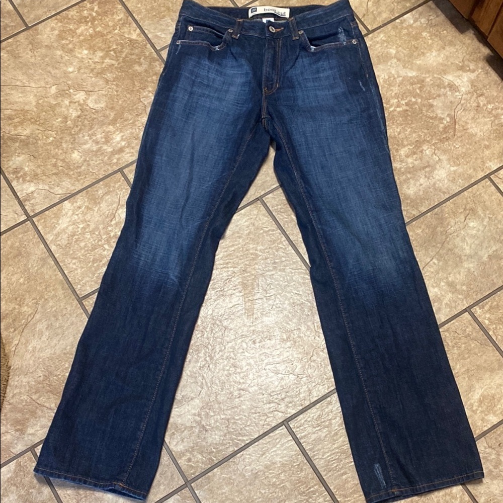Gap Size 6 Regular Bootcut Stretch Distressed Blue Denim Jeans